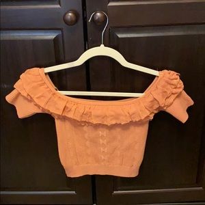 Frilly off the shoulder top